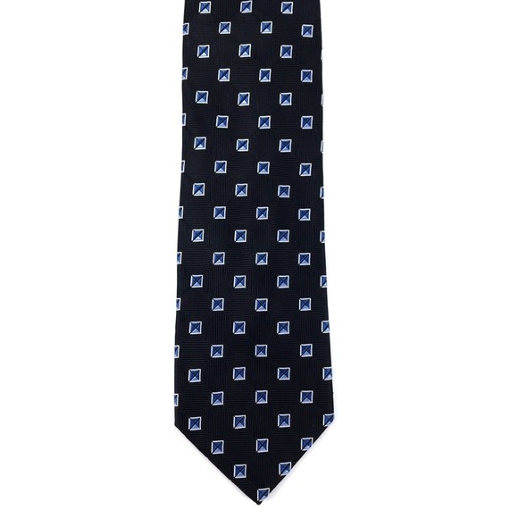 Jos A Bank Executive Collection Tie 100% Silk Textured Black Blue White Necktie - Picture 3 of 7